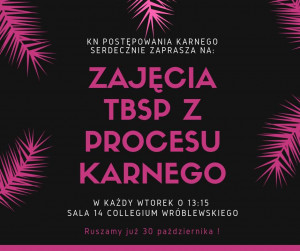 Zajęcia TBSP z Procesu karnego