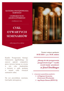 Trzynaste Seminarium Otwarte KPK – dr Józef Doellinger o dostępie do akt postępowania przygotowawczego.
