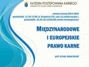 Międzynarodowe i europejskie prawo karne 2024-2025