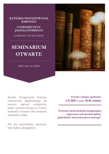 Seminarium Otwarte Katedry Postępowania Karnego UJ – 6 października 2025 r.