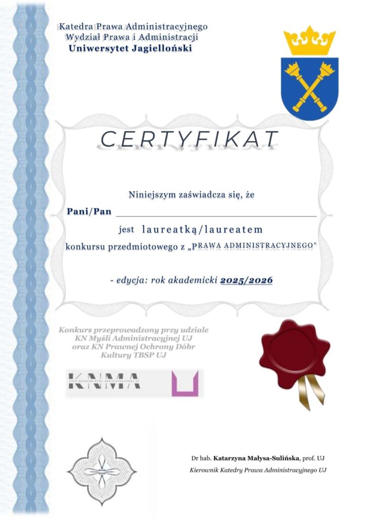 obraz przedstawiający certyfikat konkursu